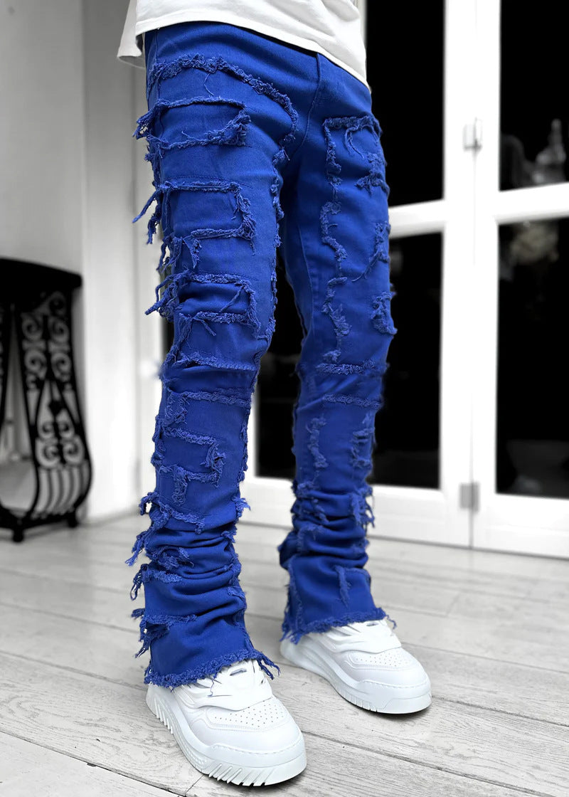 Men's Stacked Distressed Pants
