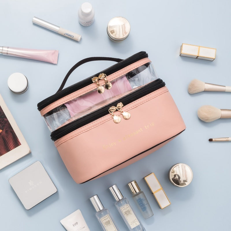 Double Layer Transparent Cosmetic Bag