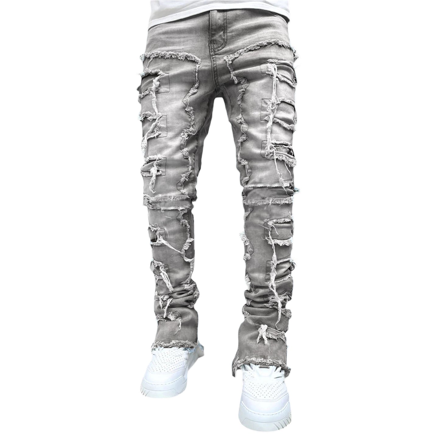Men's Stacked Distressed Pants