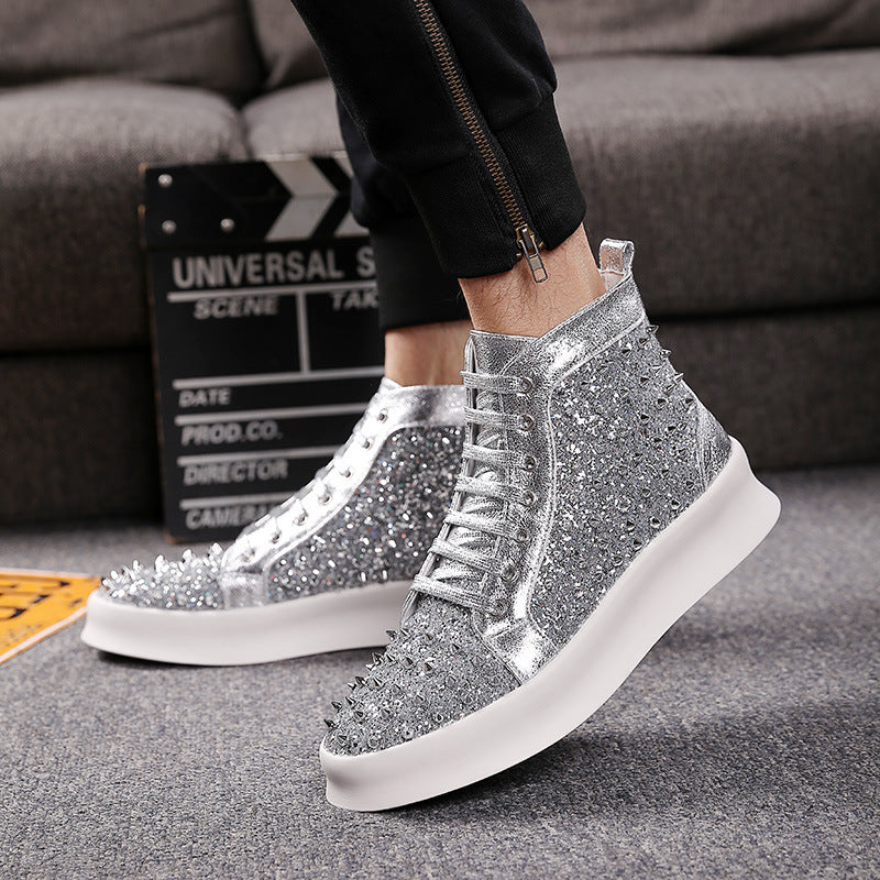 Men's High-Top Studded Designer Shoes