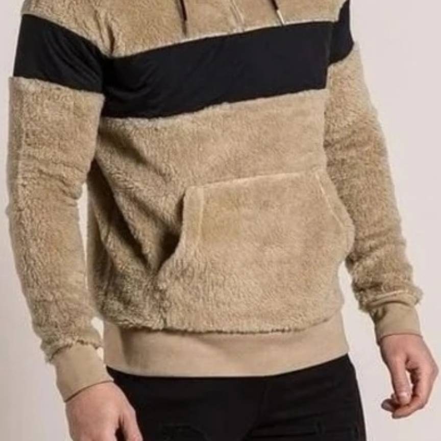 Men's Long Sleeve Fur Lined Hoodie