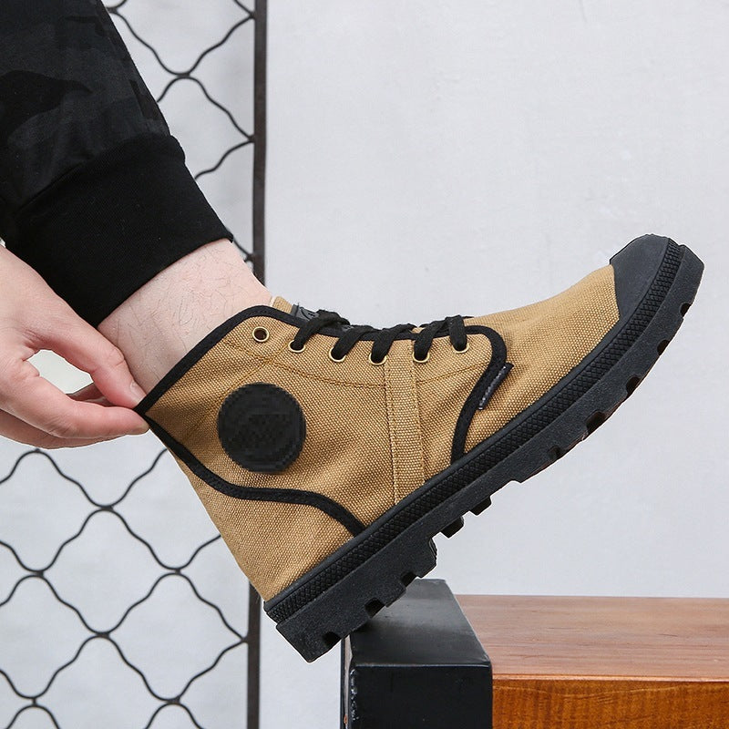 Men's Casual High-Top Lace-Up Canvas Shoes