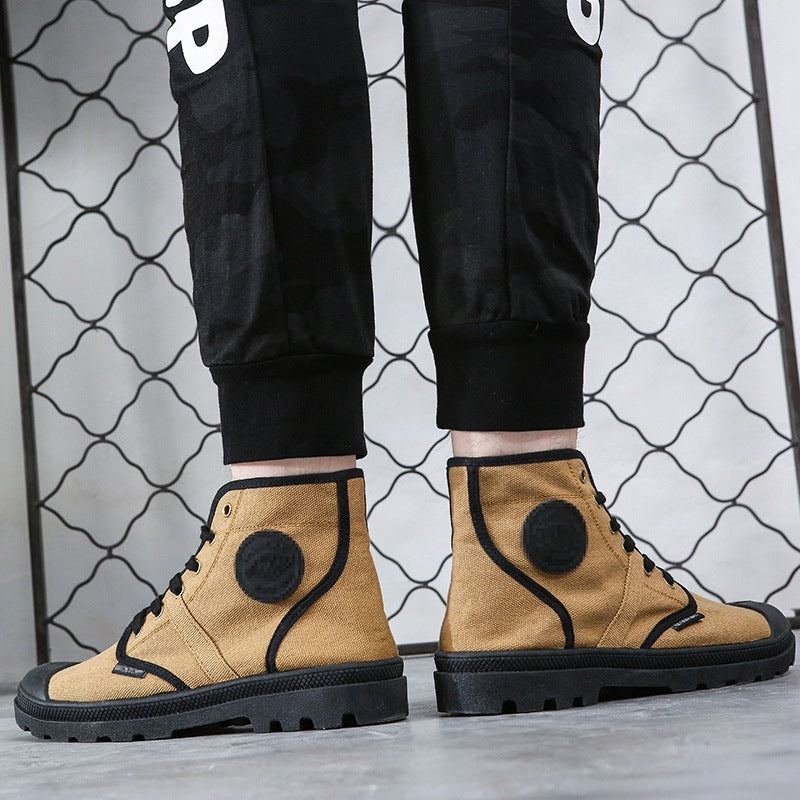 Men's Casual High-Top Lace-Up Canvas Shoes