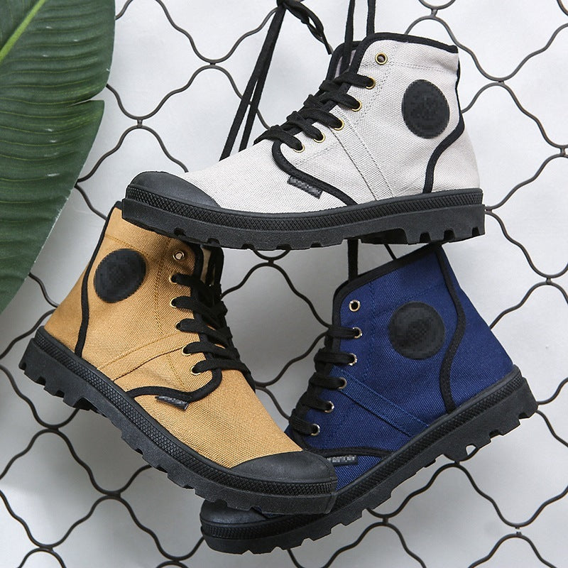 Men's Casual High-Top Lace-Up Canvas Shoes