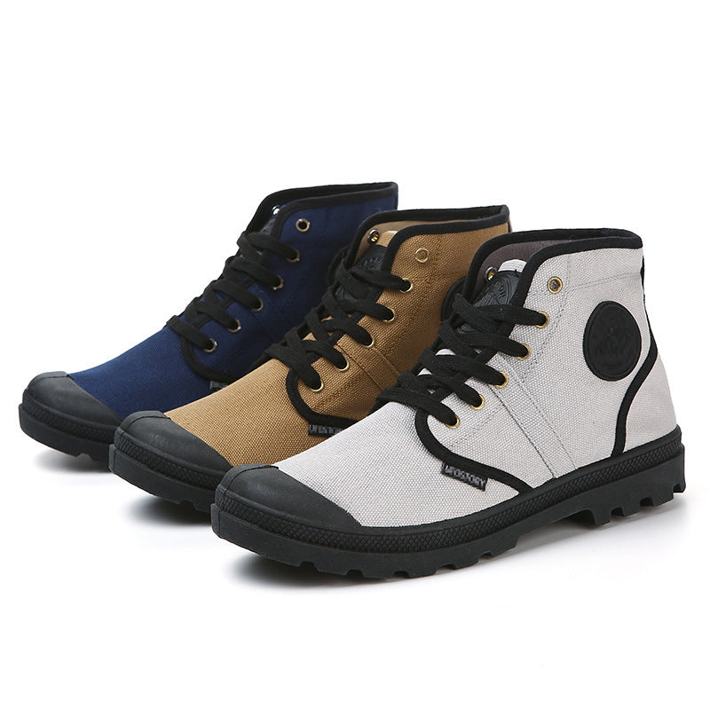 Men's Casual High-Top Lace-Up Canvas Shoes