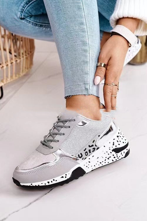 Women's Lace-Up Platform Sports Sneakers