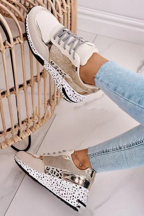 Women's Lace-Up Platform Sports Sneakers