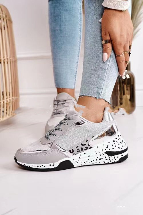Women's Lace-Up Platform Sports Sneakers