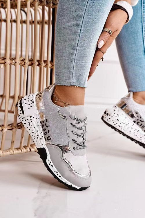 Women's Lace-Up Platform Sports Sneakers