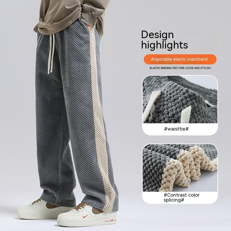 Men's Stripe Loose Casual Straight Pants