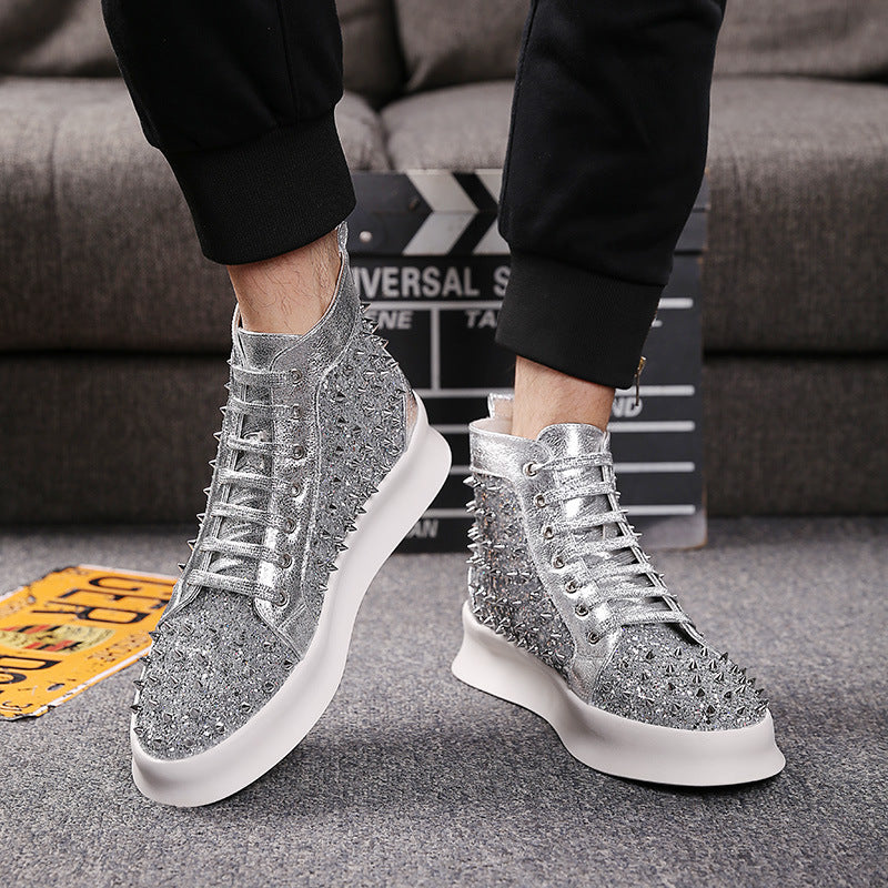 Men's High-Top Studded Designer Shoes