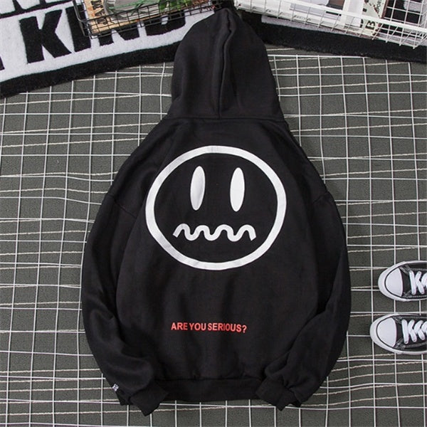 Men's Plush Smiley Sweater Hoodie