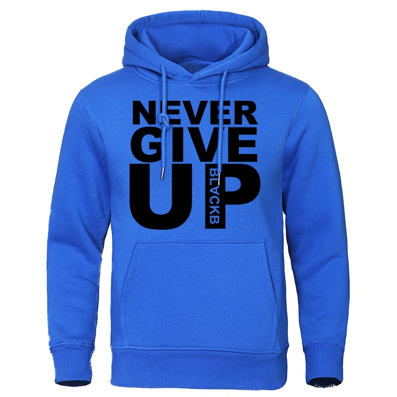Men's Never Give Up Printed Hoodie