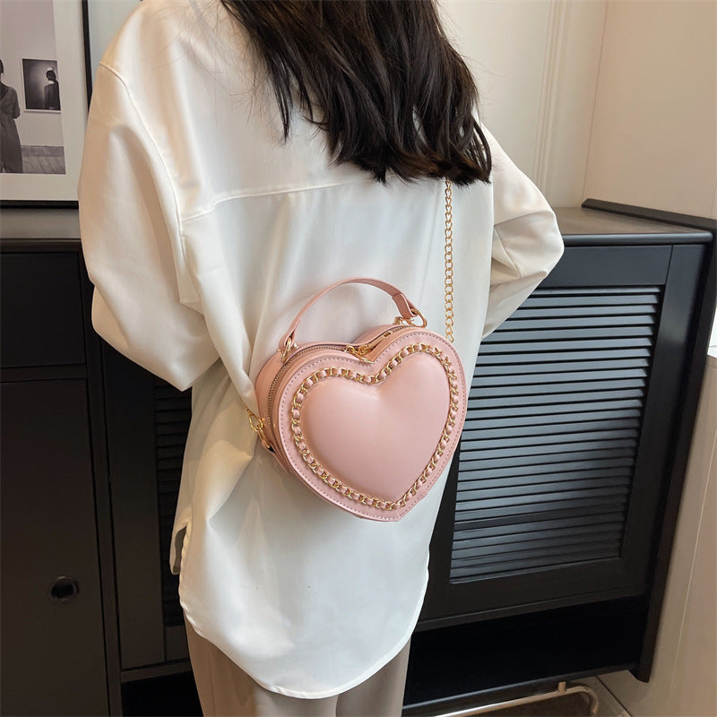 Women's Fashion Heart Large Chain Shoulder Bag