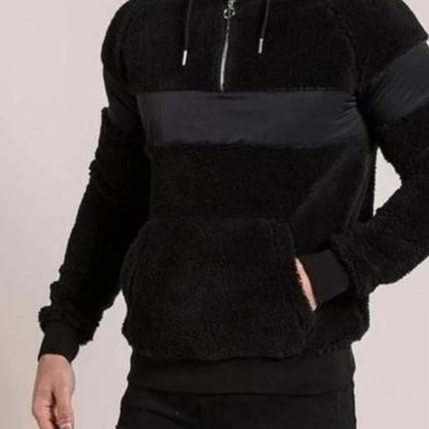 Men's Long Sleeve Fur Lined Hoodie