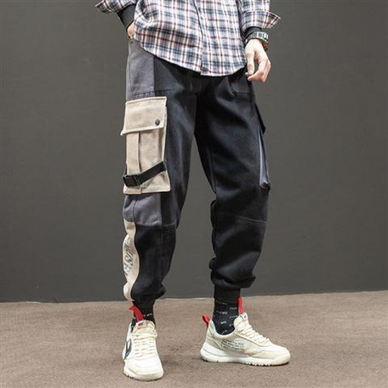 Men's Color Block Cargo Jogger Pants