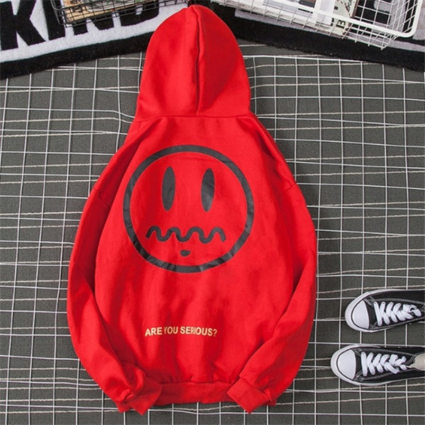 Men's Plush Smiley Sweater Hoodie
