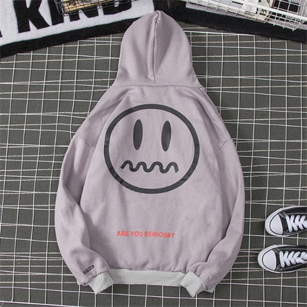 Men's Plush Smiley Sweater Hoodie