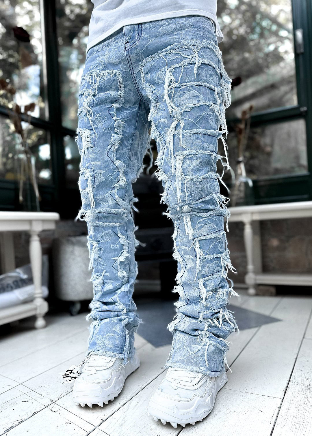 Men's Stacked Distressed Pants