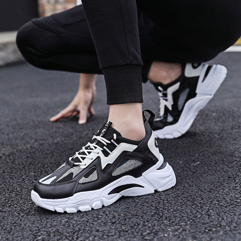 Men's White Sneakers Non-Slip Walking Running Shoes