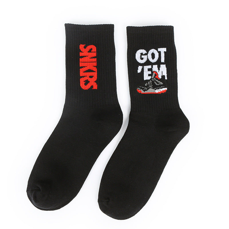 Men's Hip Hop Print Socks