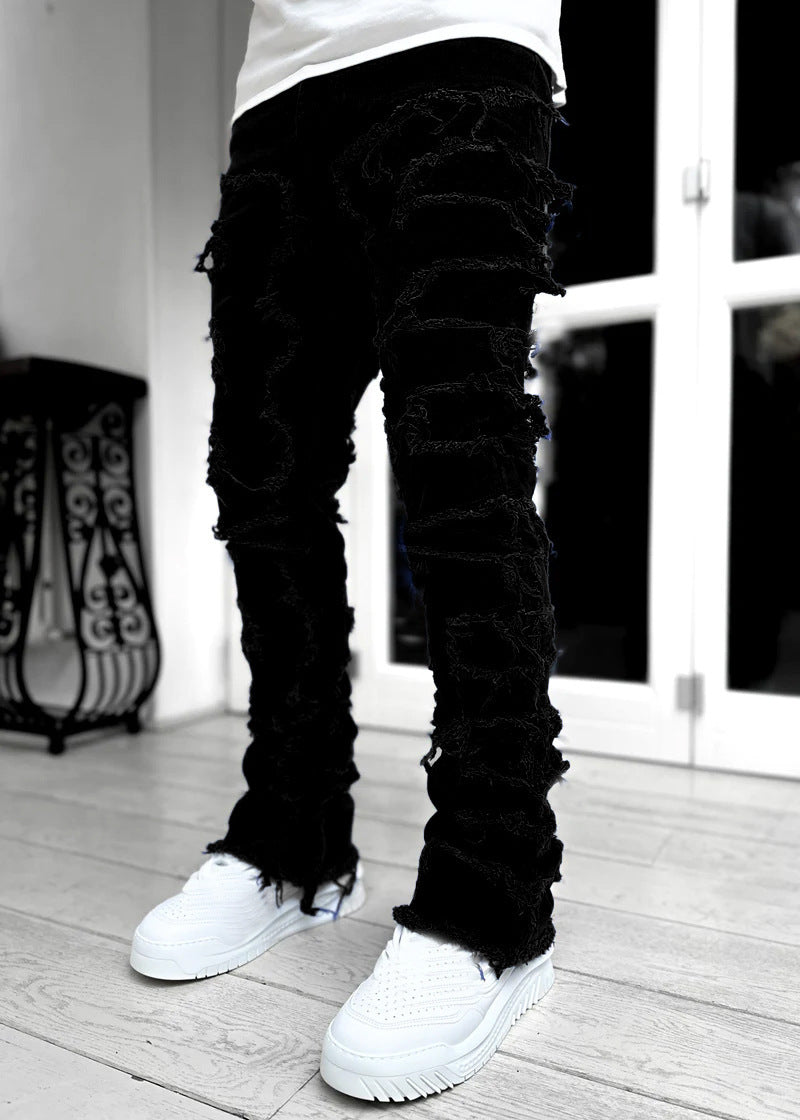 Men's Stacked Distressed Pants