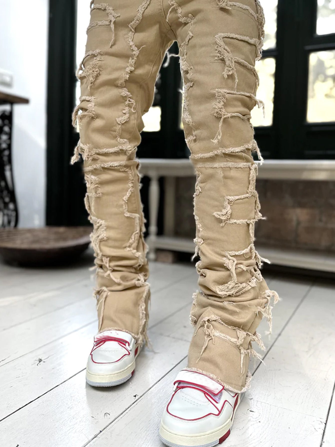 Men's Stacked Distressed Pants