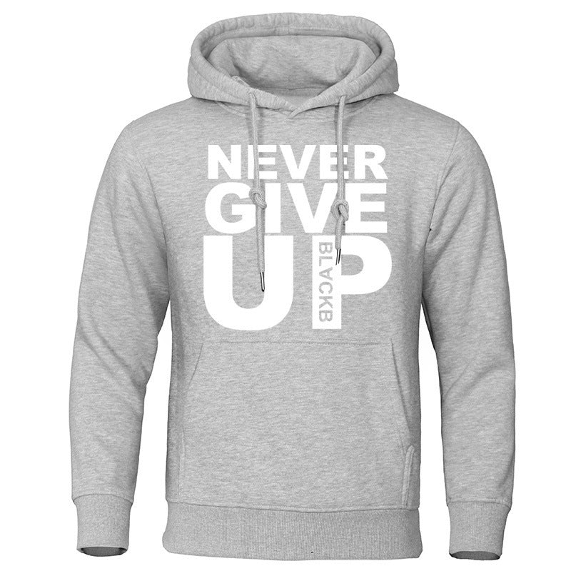Men's Never Give Up Printed Hoodie