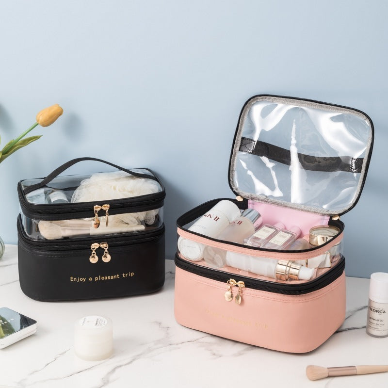 Double Layer Transparent Cosmetic Bag