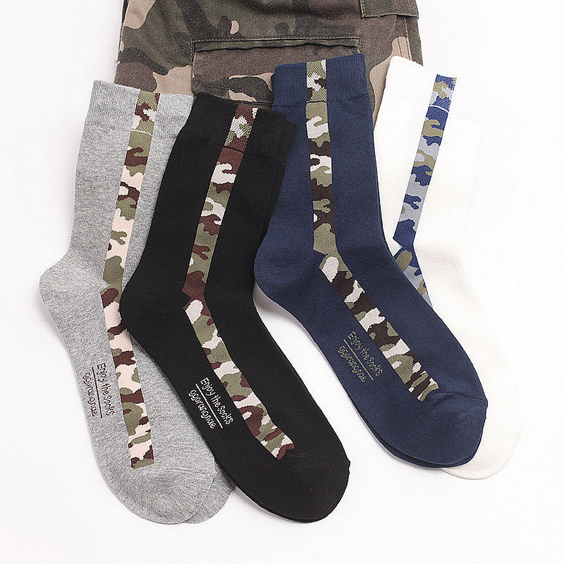 Men's Camo Stripe High-Rise Socks