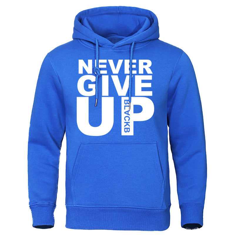 Men's Never Give Up Printed Hoodie