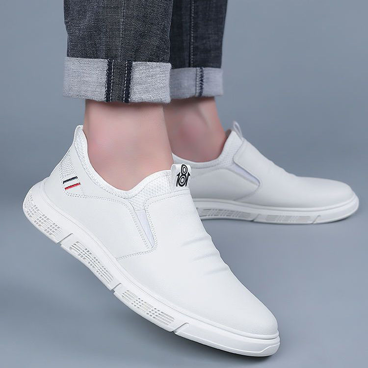 Black White Flats Walking Slide On Shoes