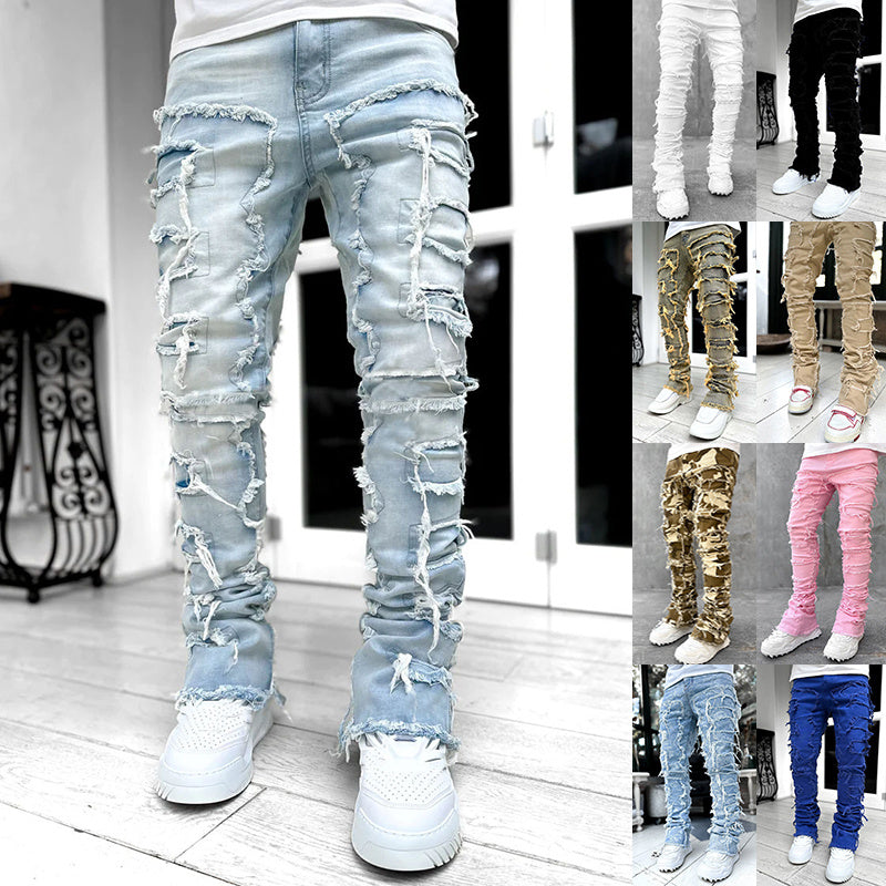 Men's Stacked Distressed Pants