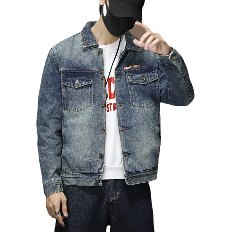 Men's Denim Printed Jacket