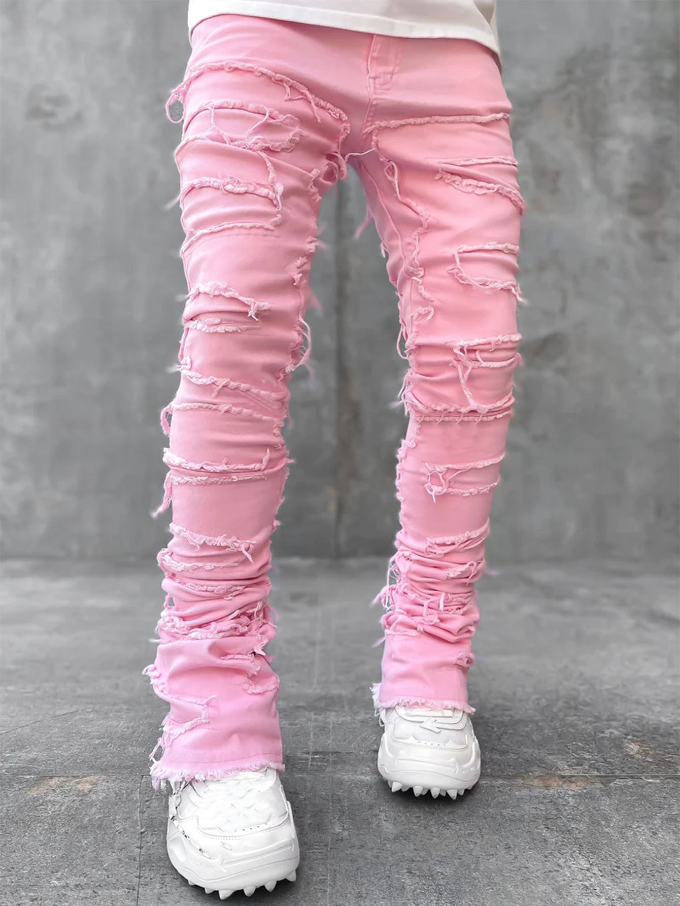 Men's Stacked Distressed Pants