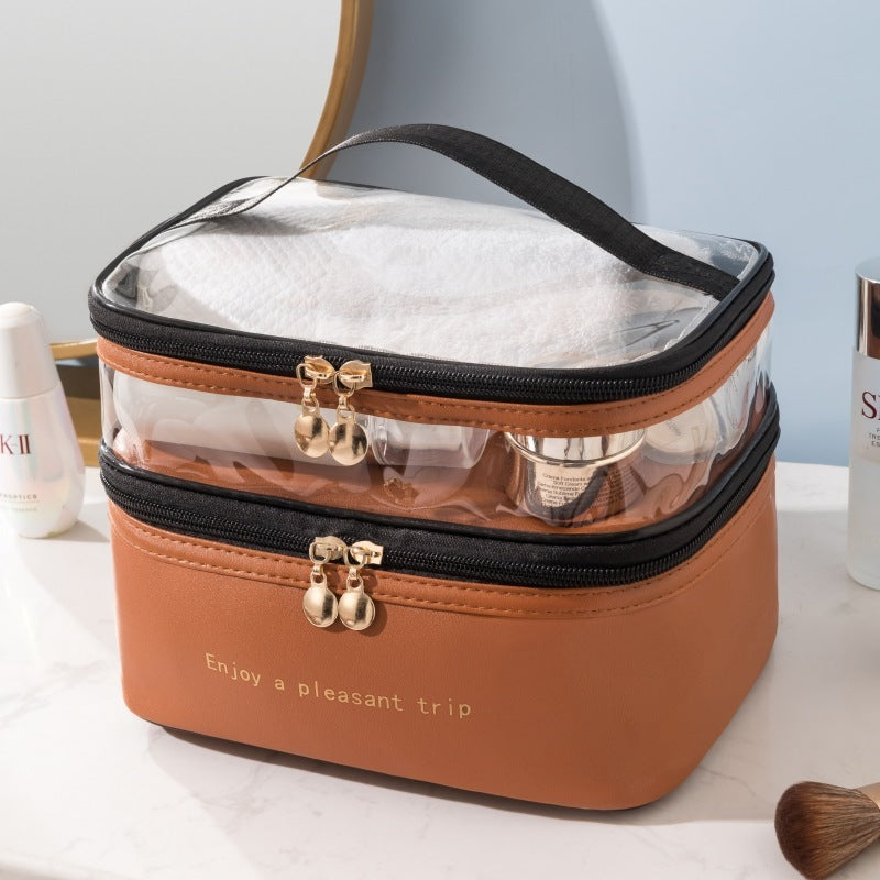Double Layer Transparent Cosmetic Bag