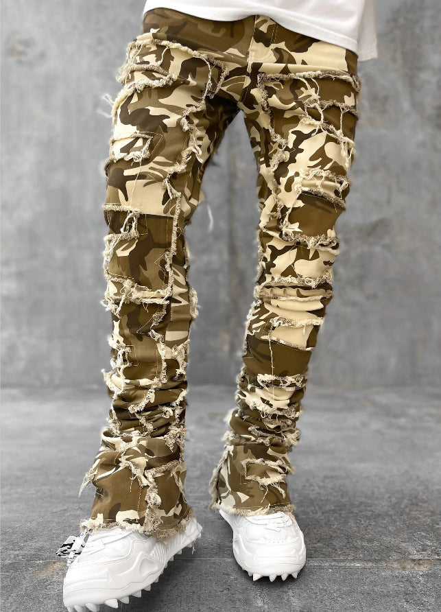 Men's Stacked Distressed Pants