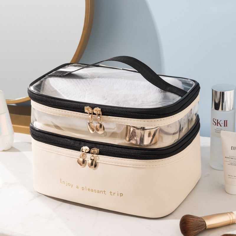 Double Layer Transparent Cosmetic Bag