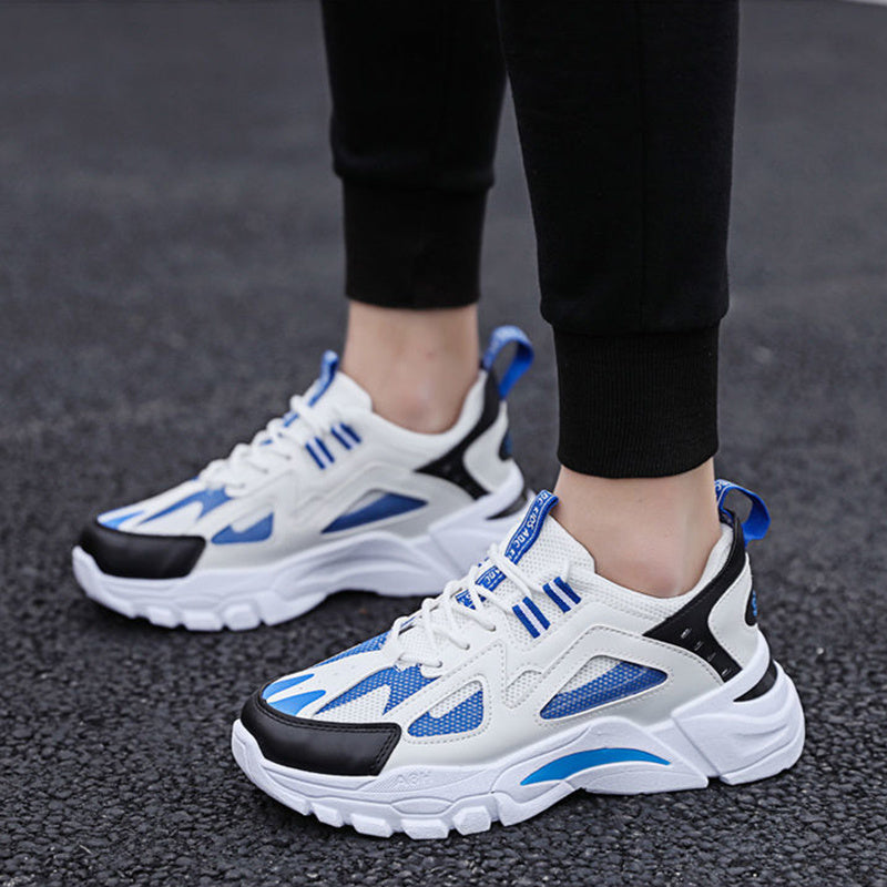 Men's White Sneakers Non-Slip Walking Running Shoes