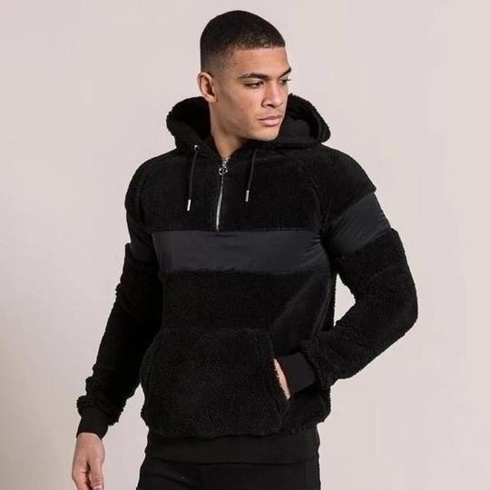 Men's Long Sleeve Fur Lined Hoodie