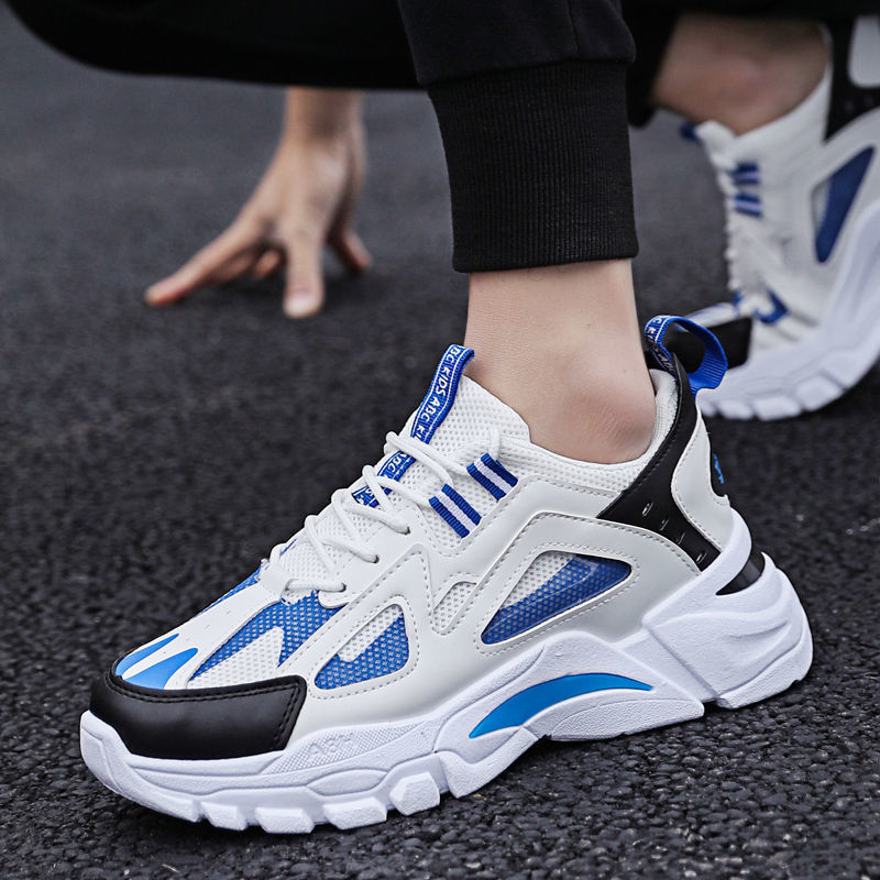 Men's White Sneakers Non-Slip Walking Running Shoes