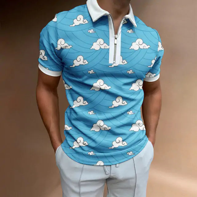 Men's Zipper Polo Shirt
