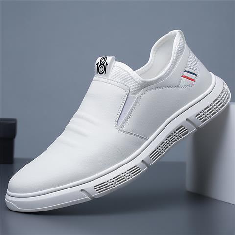 Black White Flats Walking Slide On Shoes