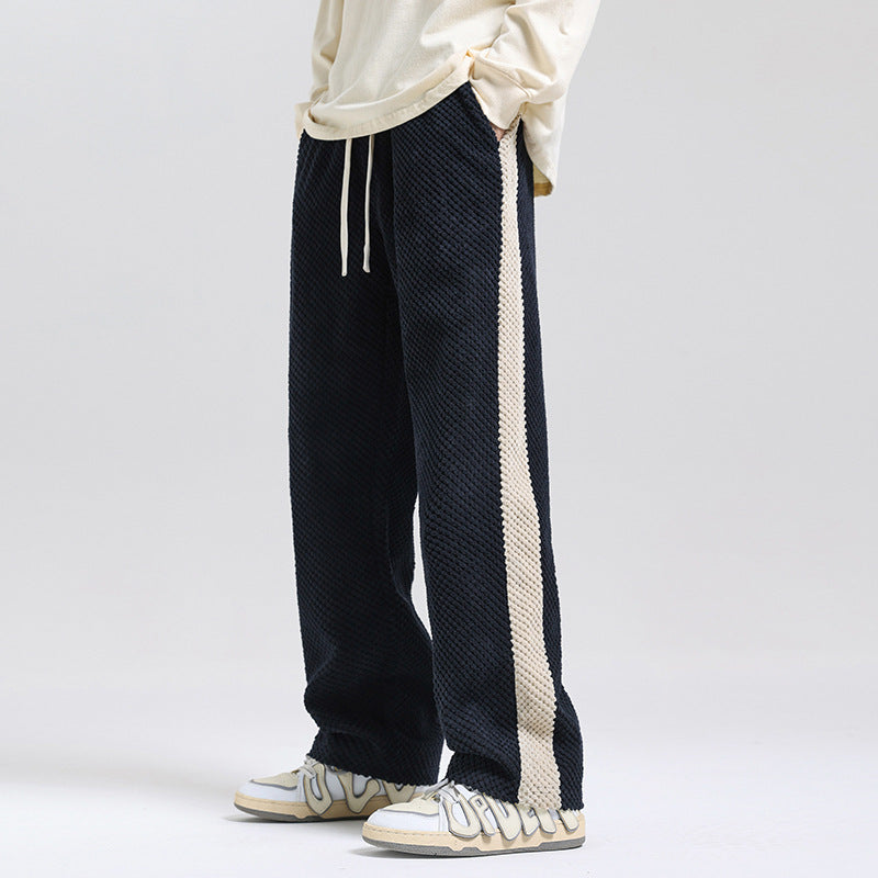 Men's Stripe Loose Casual Straight Pants