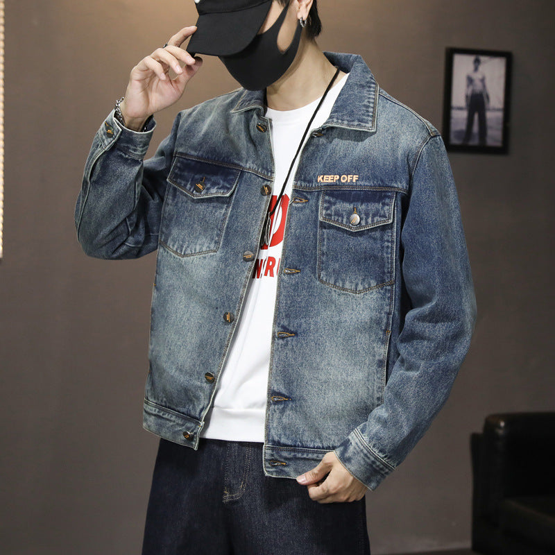 Men's Denim Printed Jacket