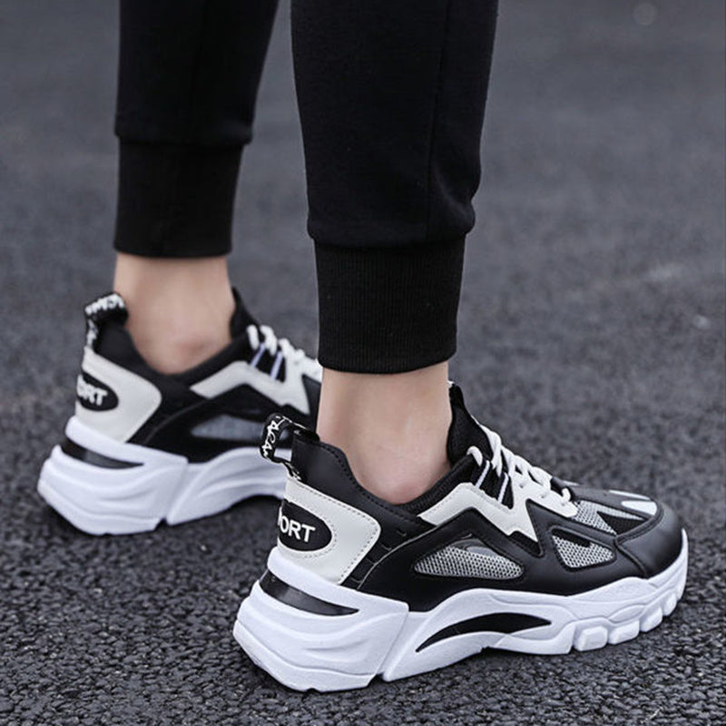 Men's White Sneakers Non-Slip Walking Running Shoes