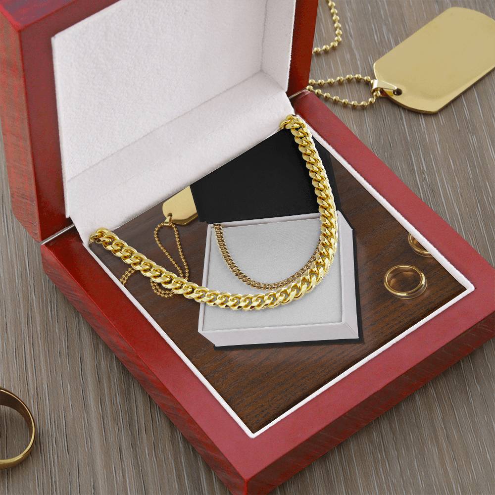 14K Yellow Gold Cuban Link Chain for Men