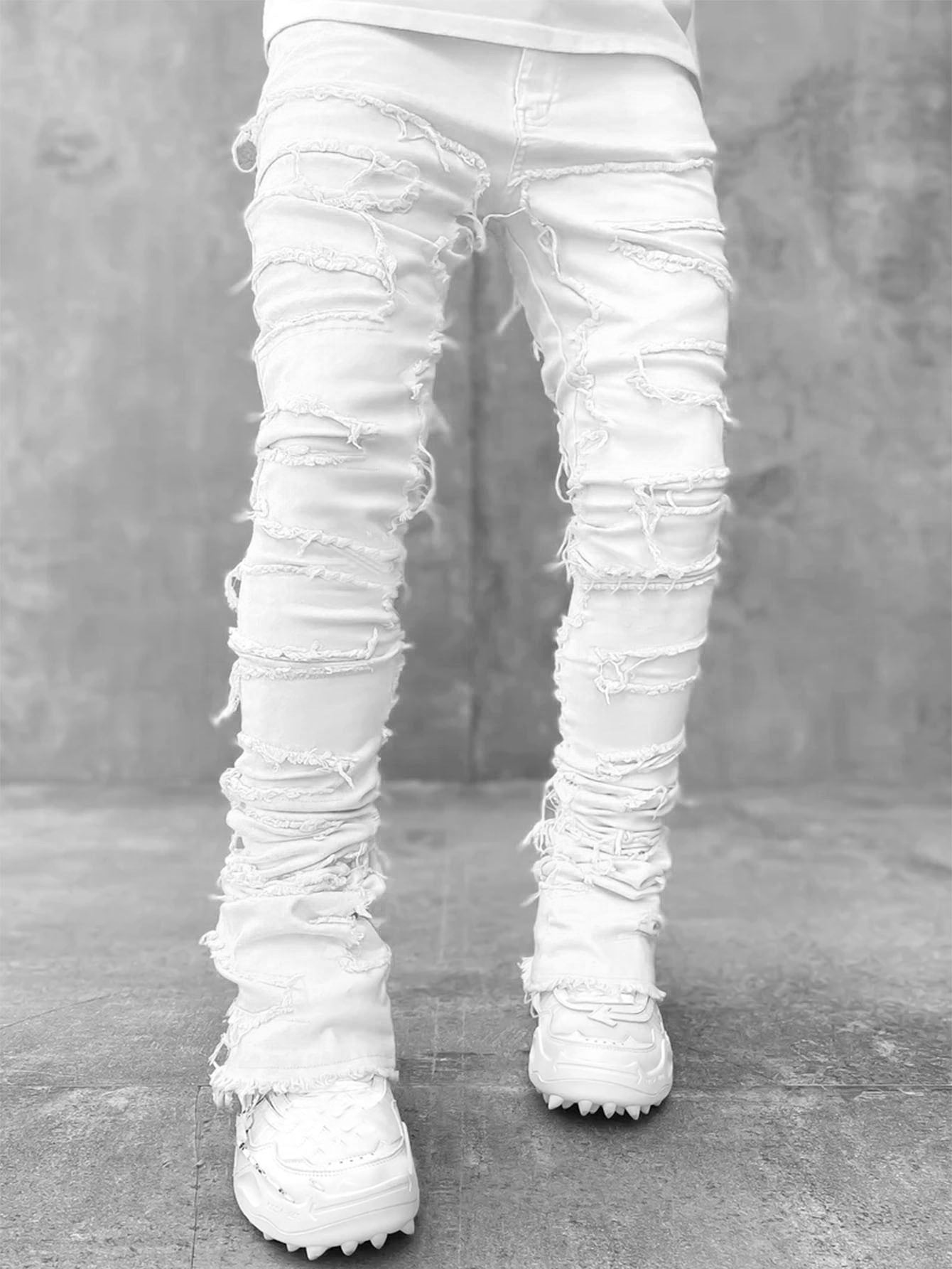 Men's Stacked Distressed Pants