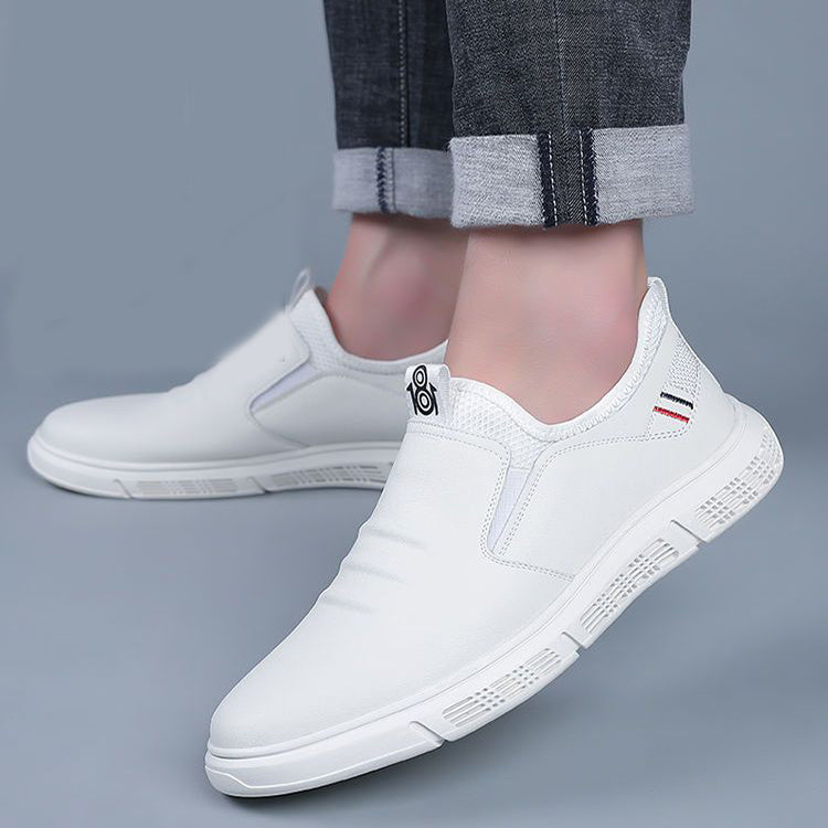 Black White Flats Walking Slide On Shoes