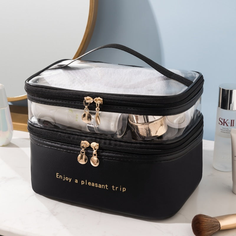 Double Layer Transparent Cosmetic Bag